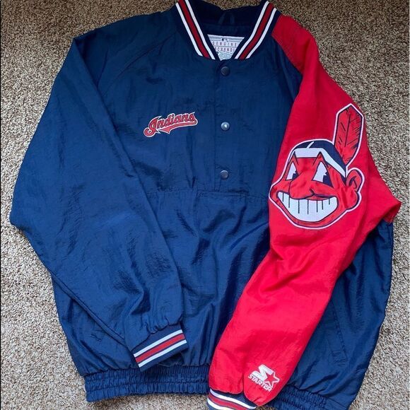 Very Rare 1990 Indians Starter Pull Over Jacket - Picture 1 of 3